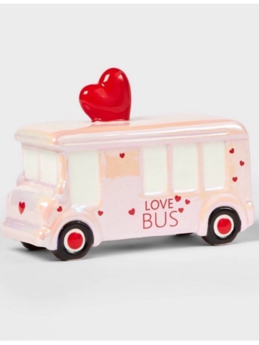 New! Target Spritz Ceramic Love Bus Pink & Red Iridescent, Retro